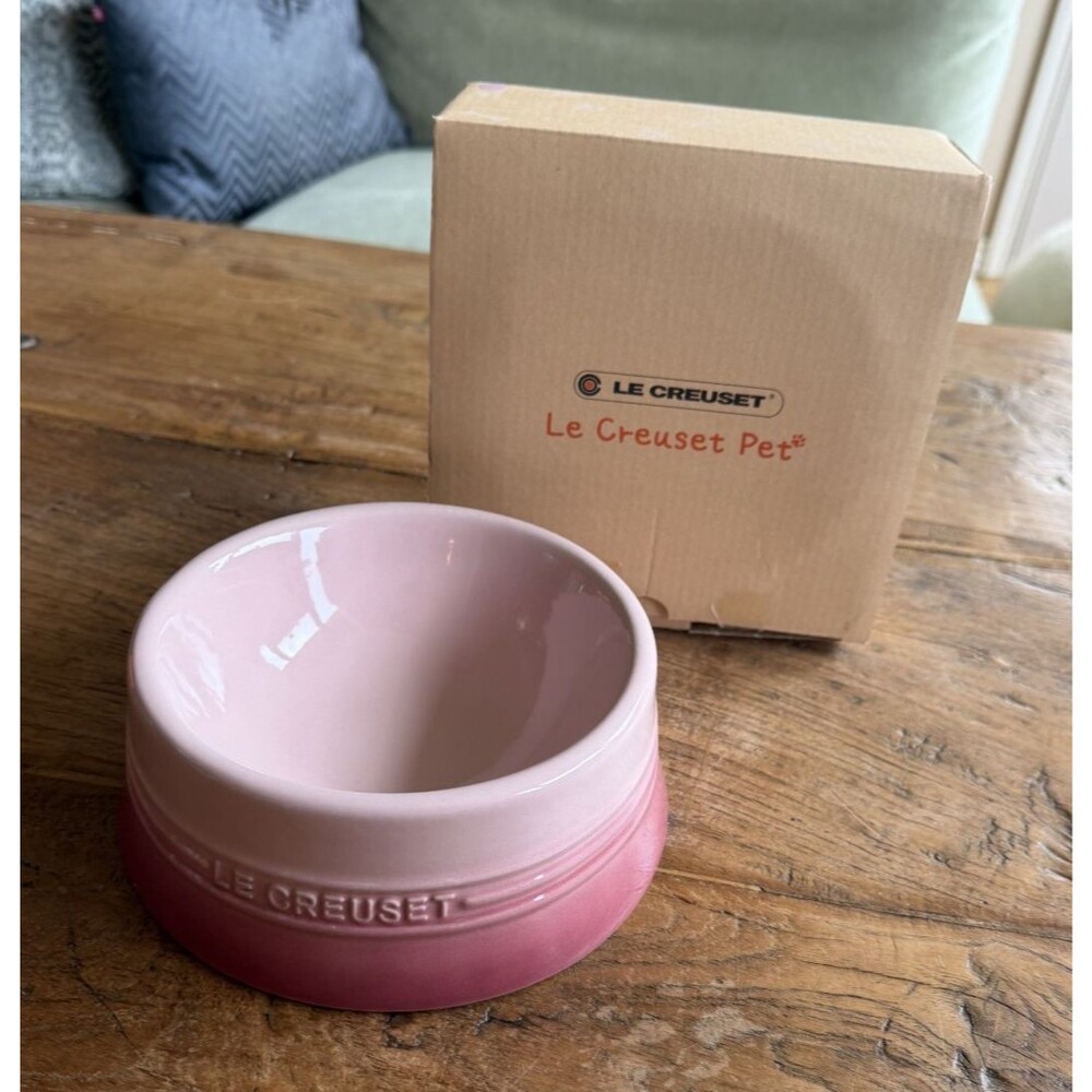 Le Creuset Stoneware Medium Feeding Bowl Pet Collection 18cm 450ml Pale Rose NEW